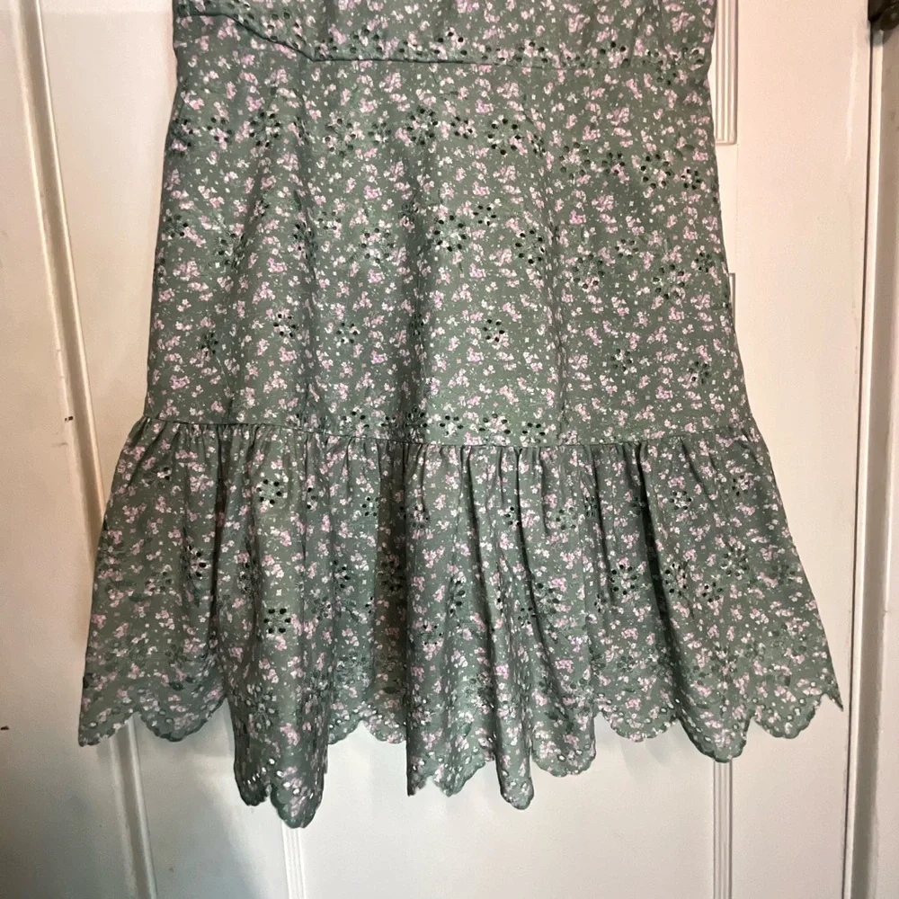 Altar'd State Green Floral Eyelet Dress - Picture 4 of 10